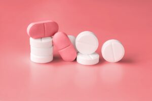 pills with pink background