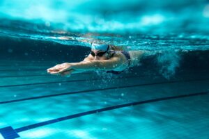 female swimmer underwater